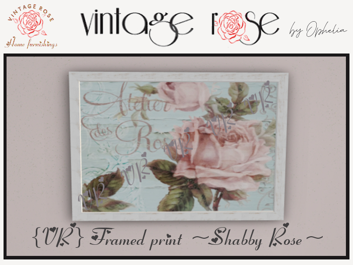 {Vintage Rose} Print~Shabby Rose~