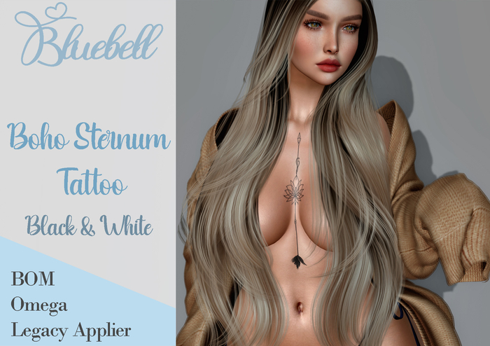 BLUEBELL -Boho Sternum Tattoo