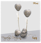 ~Ultra Golden Confetti Heart Balloons Arrangement(Copy)