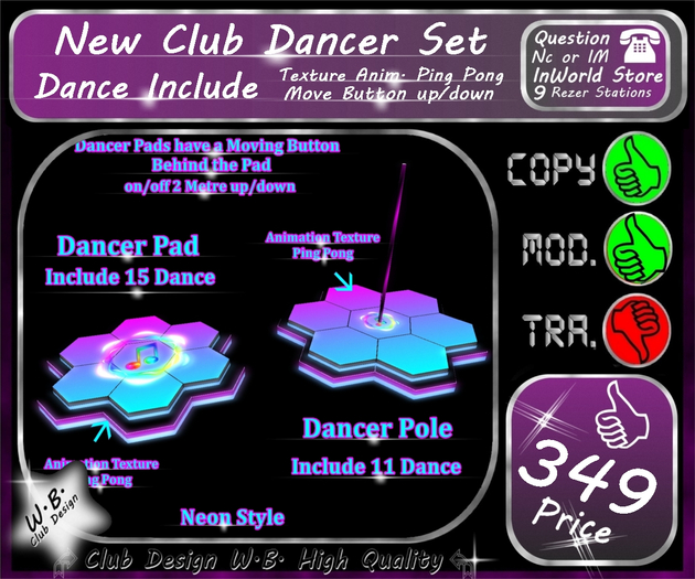 * NEW * Club Dancer Set * Neon Style * INCLUDE DANCE *