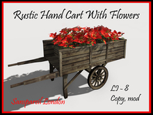 Hand Cart With Red Flowers