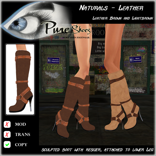 << PURE >> Pure Shoes - Naturals - Leather [inworld price 99L$]