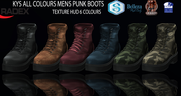 RADEX Mesh Mens Kys All Colours Punk Boots