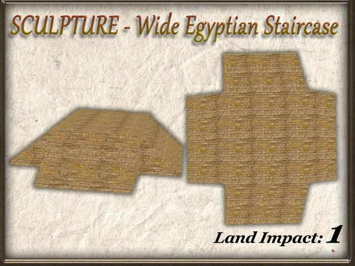 SCULPTURE - Wide Egyptian Staircase (1 Li) Full Perm V1