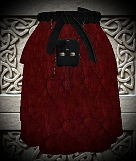 Dress Kilt Red Leather