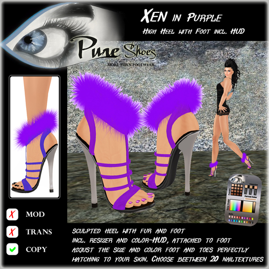 << PURE >> Pure Shoes - Xen in Purple [inworld price 99L$]