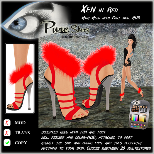 << PURE >> Pure Shoes - Xen in Red [inworld price 99L$]