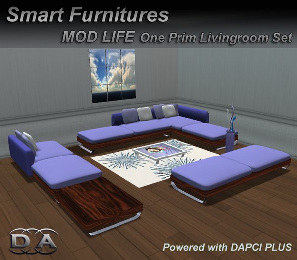 Second Life Marketplace MOD LIFE LIVING ROOM NAVY Furniture Rezzer