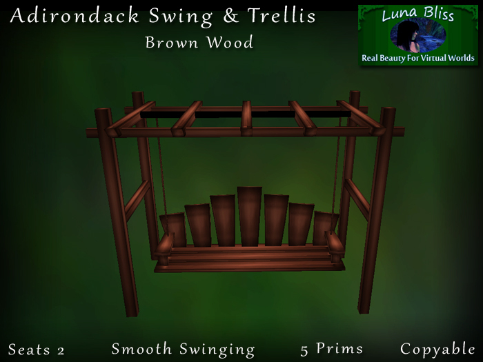 Adirondack Swing & Trellis (Brown) LOW PRIM