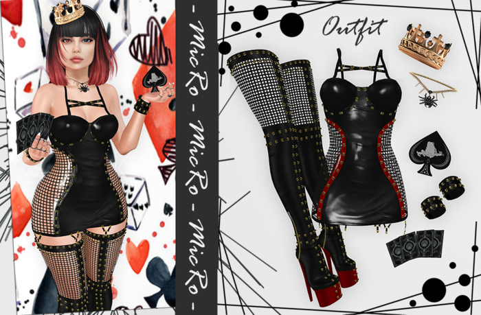 - MicRo - Outfit  Queen of Spades Red 