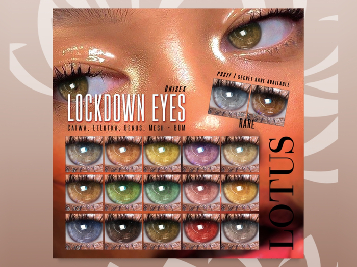 LOTUS. Lockdown Eyes 15 MESH L & R BOM
