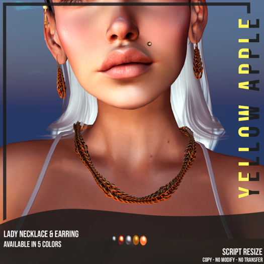 Yellow Apple - Lady Necklace & Earring