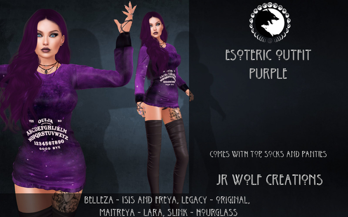 Second Life Marketplace - Esoteric Oufit Purple ADD ME (JR Wolf Creations)