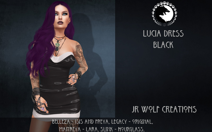 Lucia Dress Black ADD ME (JR Wolf Creations)