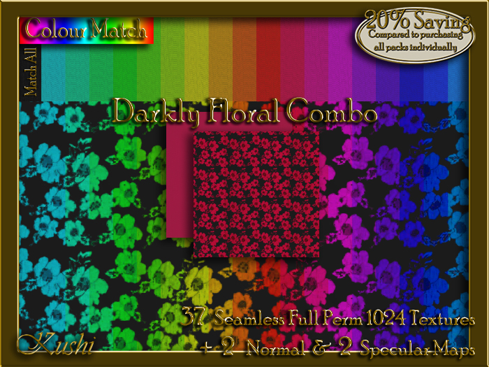 Darkly Floral Combo Seamless Texture Set