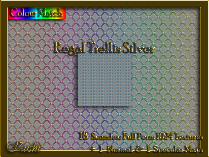 Regal Trellis Silver Seamless Texture Set
