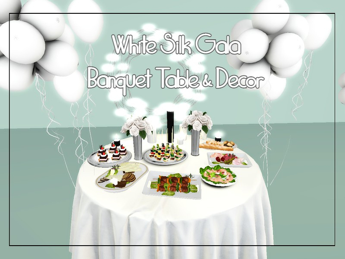 [AE] Party Bundle - WHITE SILK GALA BANQUET & DECORATIONS