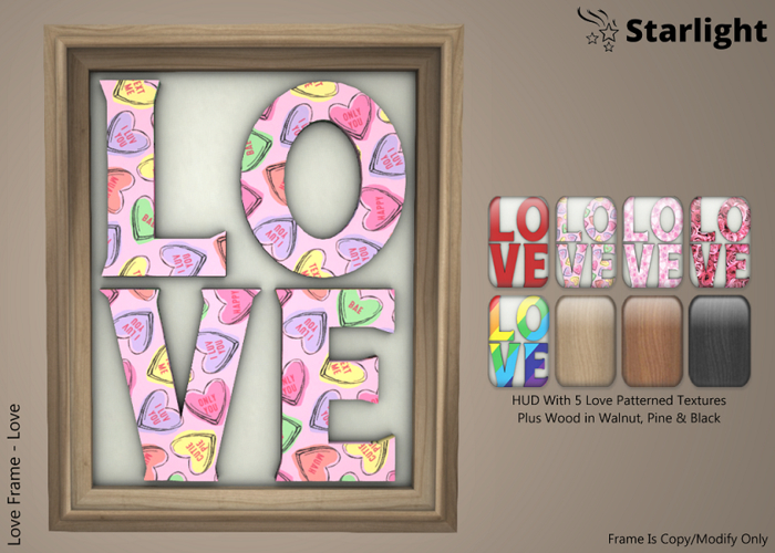 :: SA ::  Love - Framed Wall Art with HUD - Love