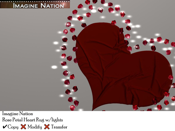 Rose Petal Heart Rug w/lights