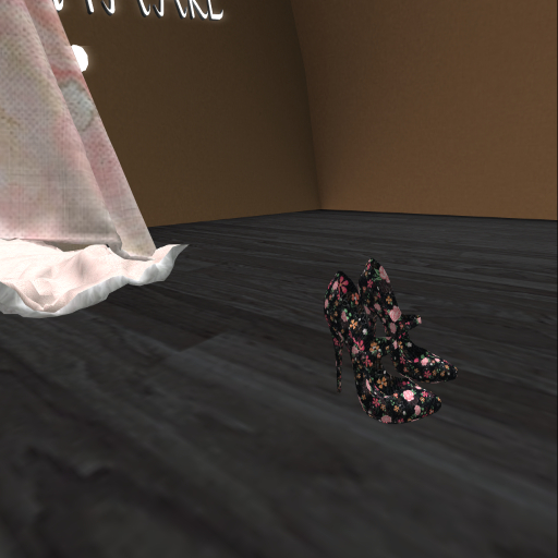 Black Garden Springtime Heels