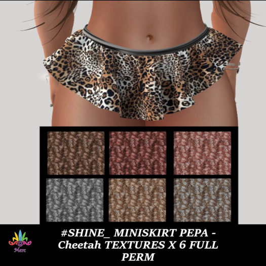 #SHINE_ MINI SKIRT PEPA - Cheetah TEXTURES X 6 FULL PERM