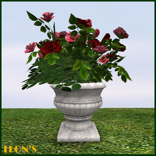 Marble Planter Mixed red Roses - RESIZE COPY