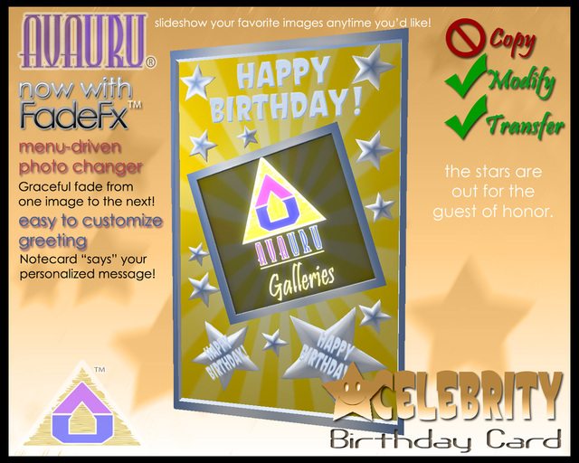 Celebrity Birthday Card - Silver & Yellow 