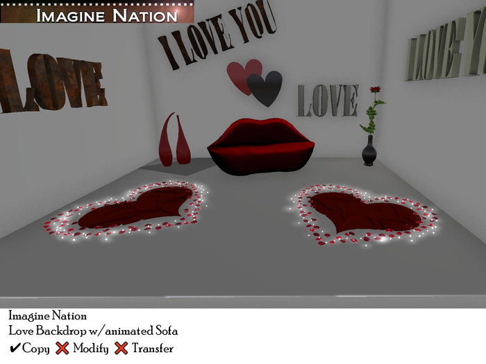 I Love You Backdrop w/animated Sofa