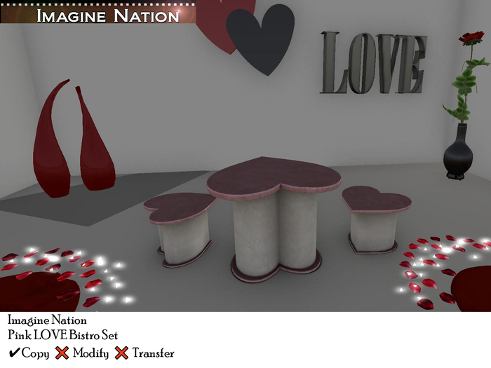 Pink LOVE Bistro Set