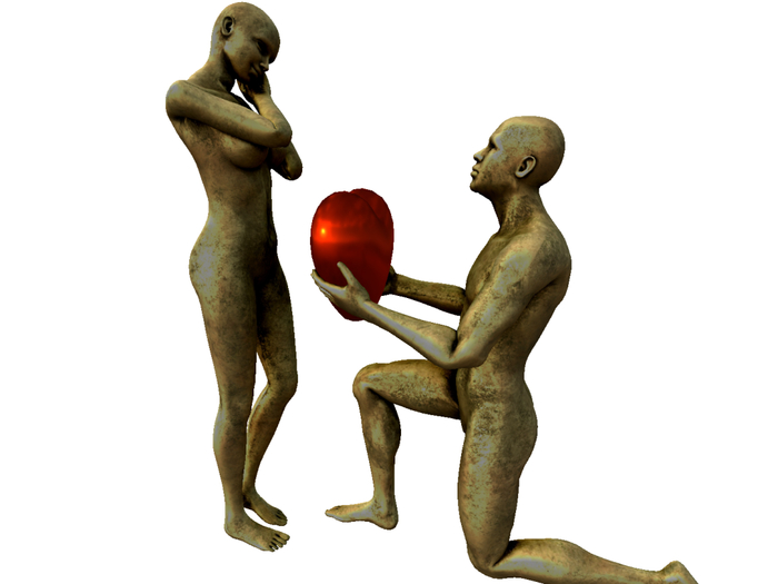 BOX ESTATUA  SAN VALENTIN  ORO M&T 3 PRIMS