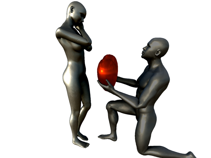 BOX ESTATUA  SAN VALENTIN  OSCURO M&T 3 PRIMS