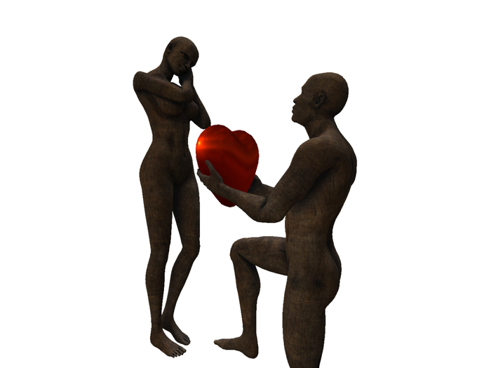 BOX ESTATUA  SAN VALENTIN  MADERA M&T 3 PRIMS