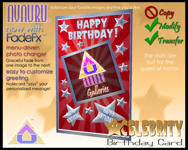 Celebrity Birthday Card - Silver & Red