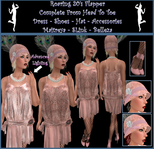ROARING 20'S FLAPPER ROSE MAITREYA SLINK BELLEZA
