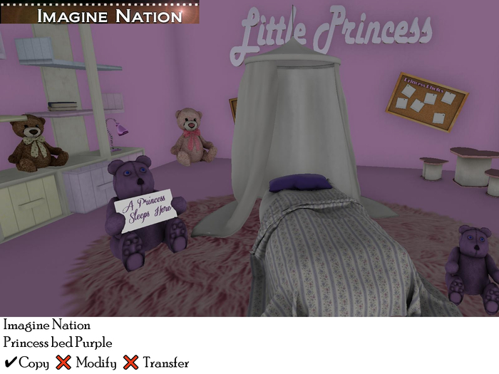 Princess Bed w/Menu - Purple