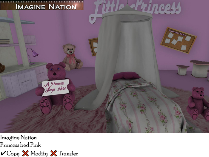 Princess Bed w/Menu - Pink
