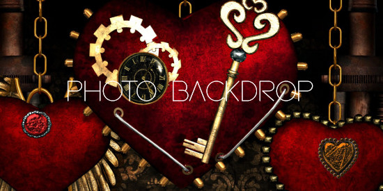 [AE] Photo Backdrop - *SALE* Steampunk Love