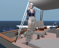 Adl Alta Moda Blue-white  strips Jumpsuit