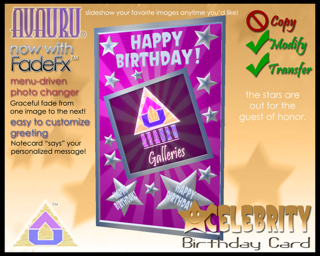 Celebrity Birthday Card - Silver & Pink