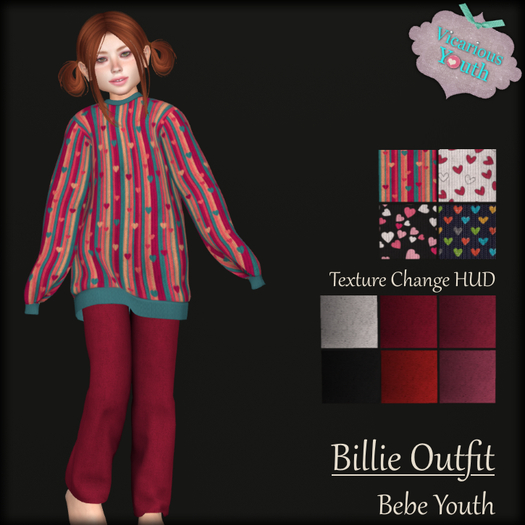 {V*Y} Billie Sweater & Slacks - Hearts Texture Change - BYOUTH