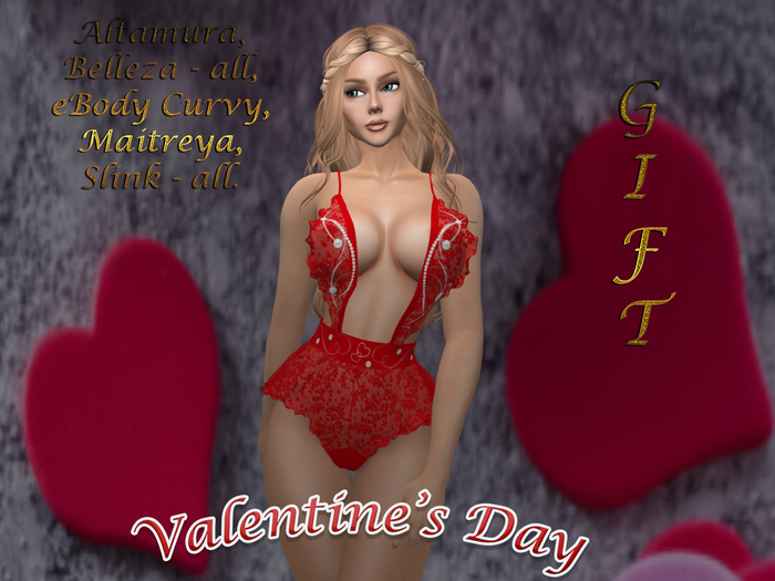 &ML& GIFT Teddy Lingerie Valentine's DAY (red) ALLBODIES