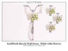 KraftWork Bicycle Wall Decor . White w Flowers (ADD ME)