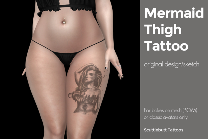 .::Scuttlebutt::. Mermaid Thigh Tattoo