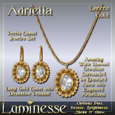 ADRIELLA Larezu Necklace & Earrings Set OP - White Diamond Gold