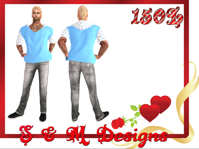 S & M Designs Men's Love Shack Light Blue