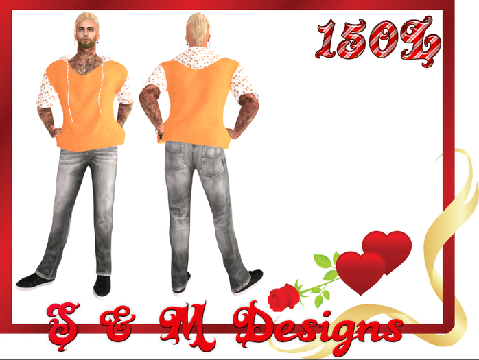 S & M Designs Men's Love Shack Orange