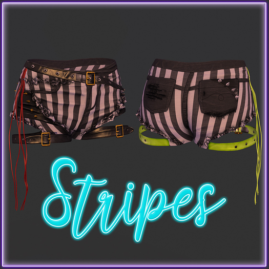 =Kio= Punk Shorts - Stripes