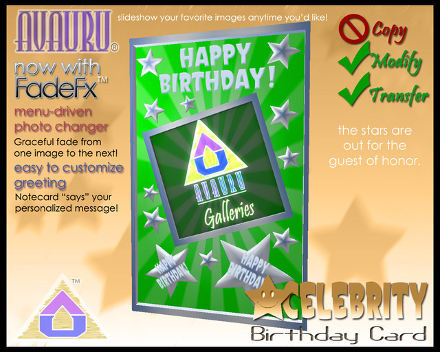 Celebrity Birthday Card - Silver & Green