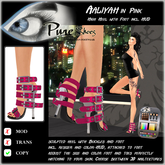 << PURE >> Pure Shoes - Aaliyah in Pink [inworld price 99L$]