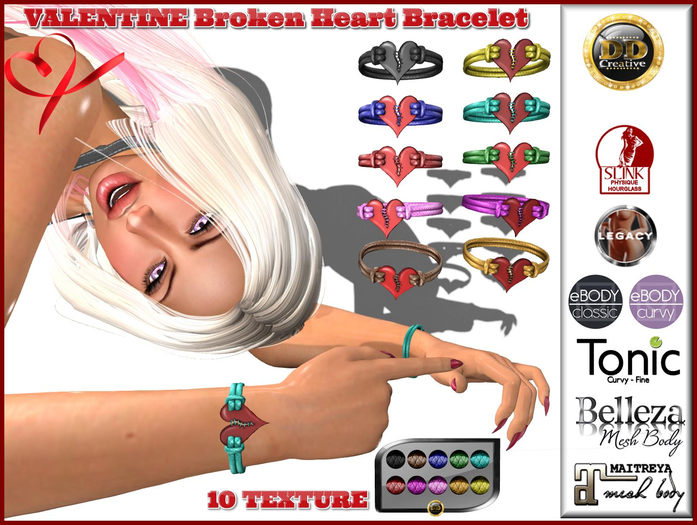 ☾ⅅⅅ☽ ❤️ VALENTINE Broken Heart Bracelet ❤️ 